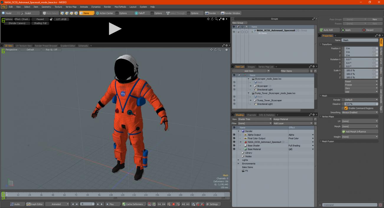 NASA OCSS Astronaut Spacesuit 3D model