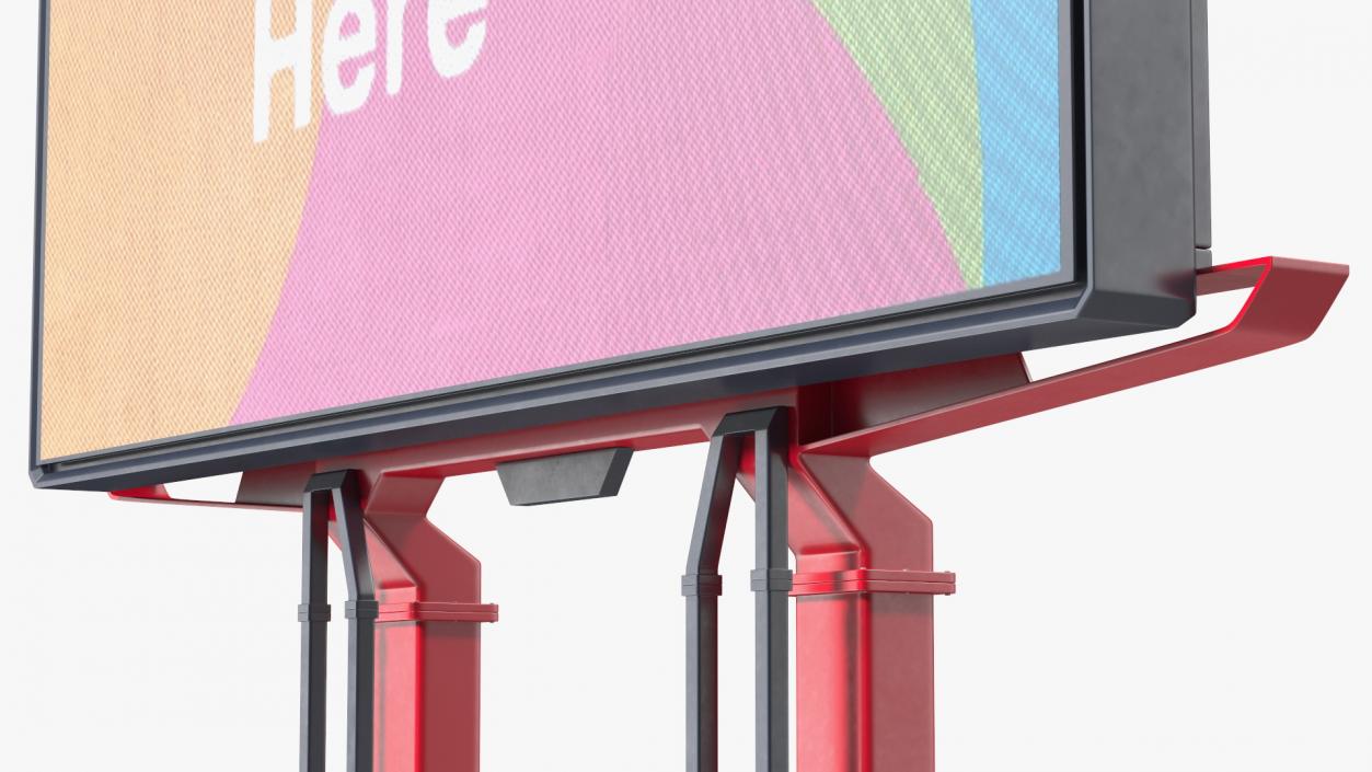 Digital Billboard 6x3 on Two Poles 3D model