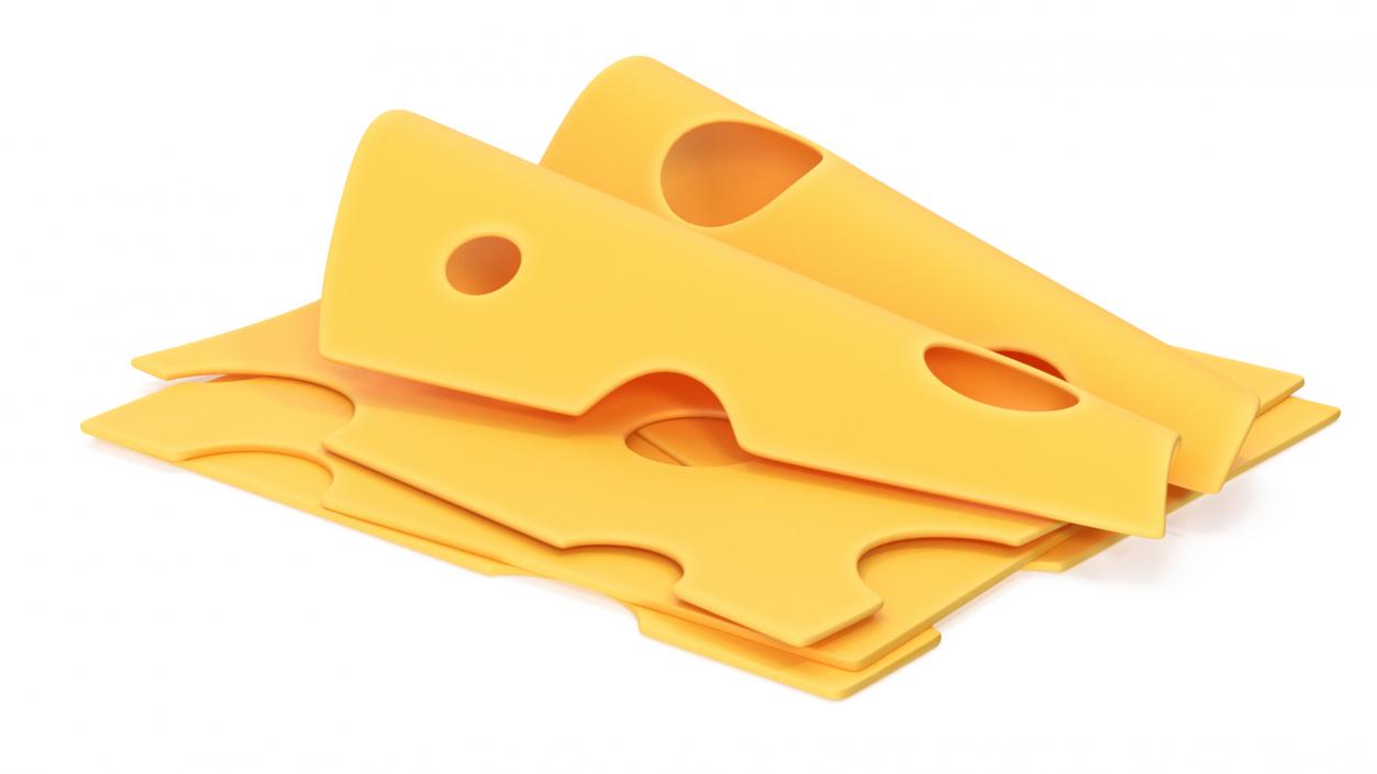 3D model Cartoon Slices of Swiss Cheese