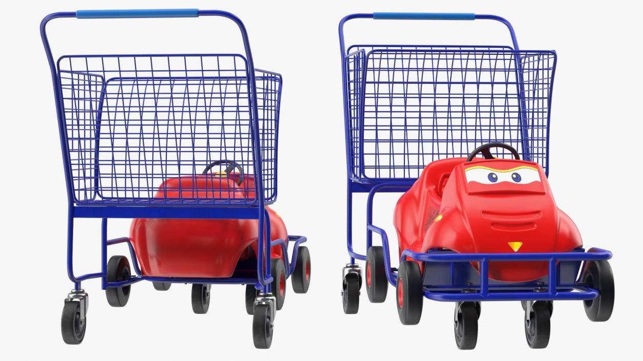3D Supermarket Toy Car Shopping Cart model