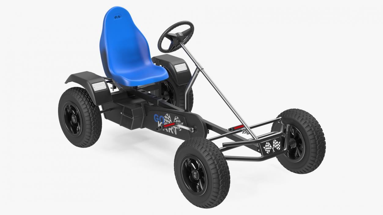 Blue Pedal Go Kart Rigged for Maya 3D model
