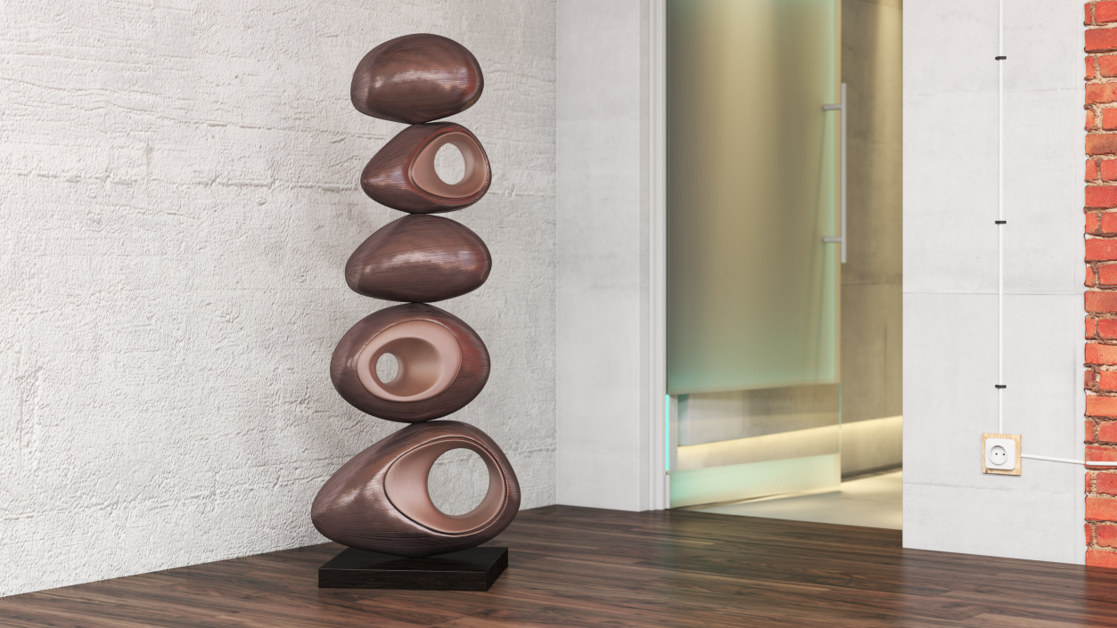 3D model Floating Rock Decor Sculpture Brown