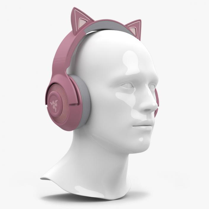 Razer Kraken BT Kitty Edition on Mannequin Head 3D