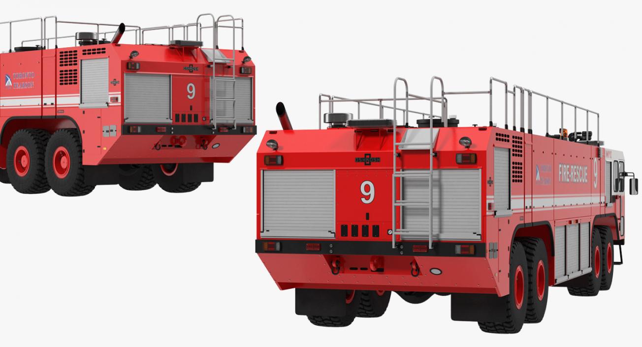 Oshkosh Striker 4500 Airport Fire Truck Toronto Pearson Rigged 3D