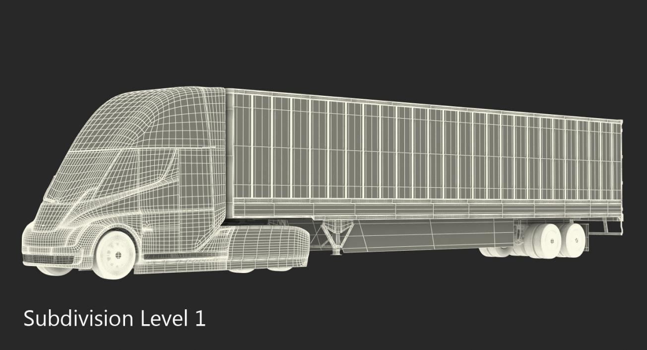 Tesla Semi Truck with Trailer 3D model