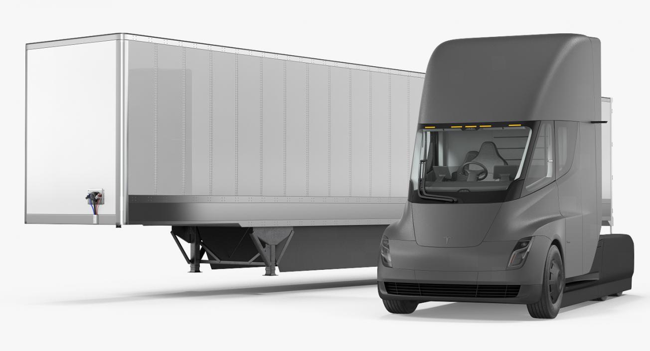 Tesla Semi Truck with Trailer 3D model