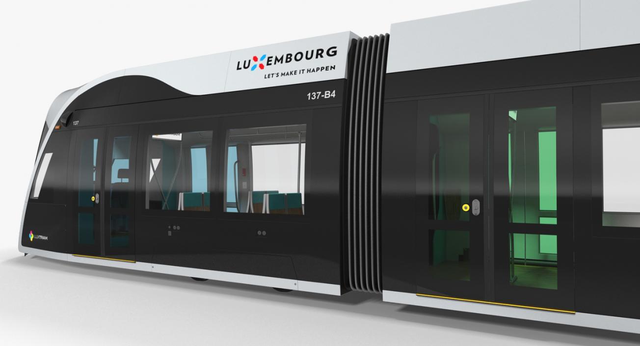 Urbos3 Luxembourg Tram Rigged 3D model