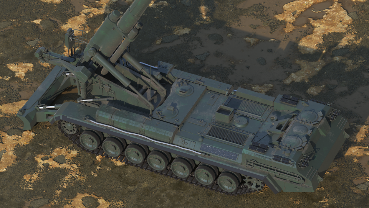 3D model 2S7 Pion Heavy Artillery Armed Position Clean