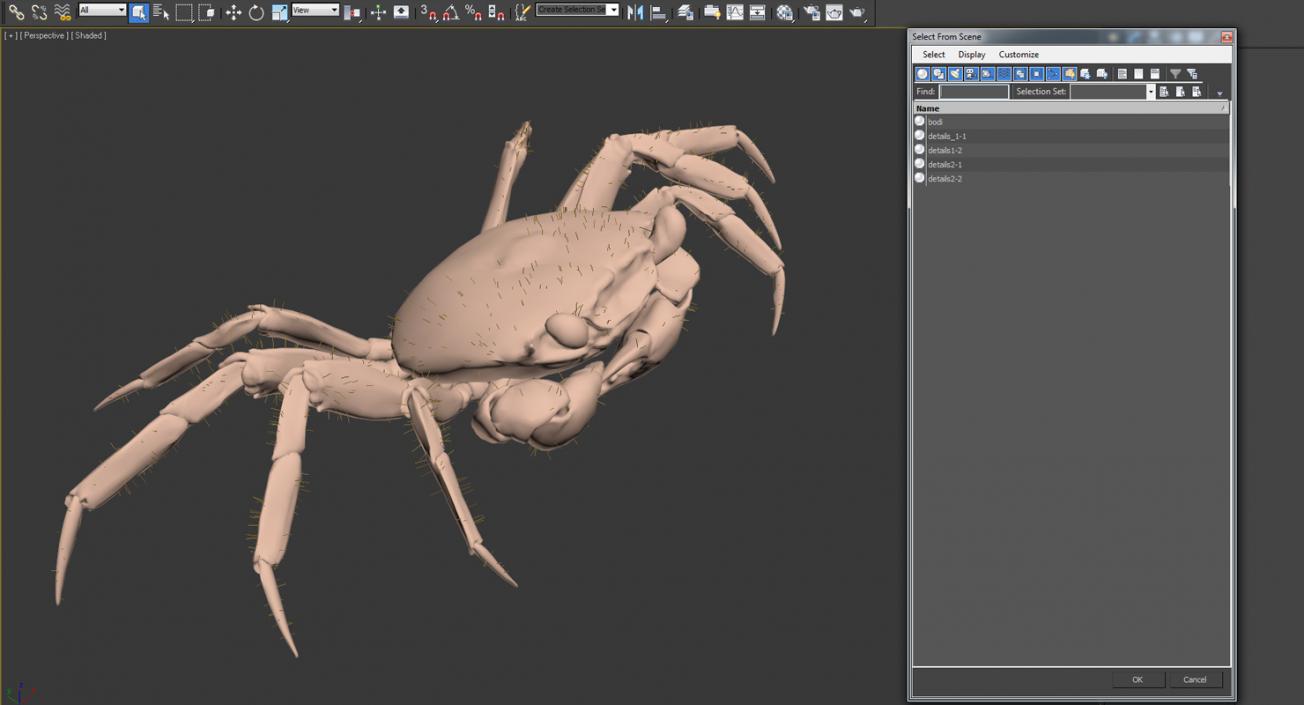 Purple Vampire Crab Geosesarma with Fur 3D model