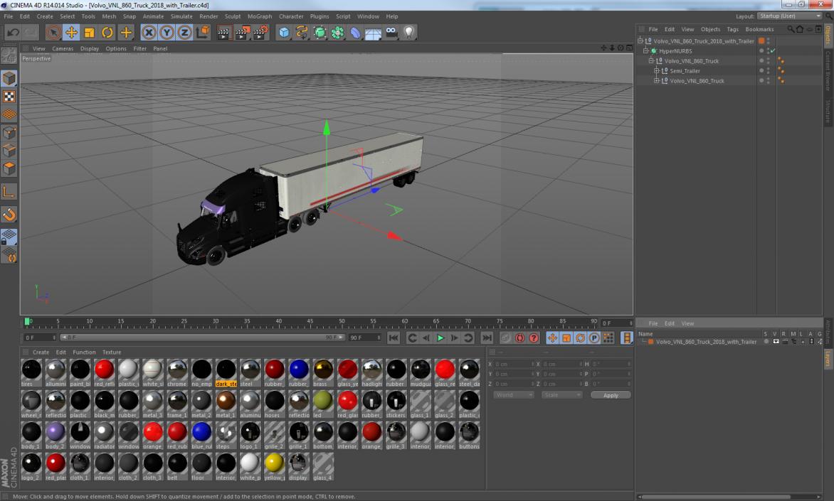 Volvo VNL 860 Truck 2018 with Trailer 3D
