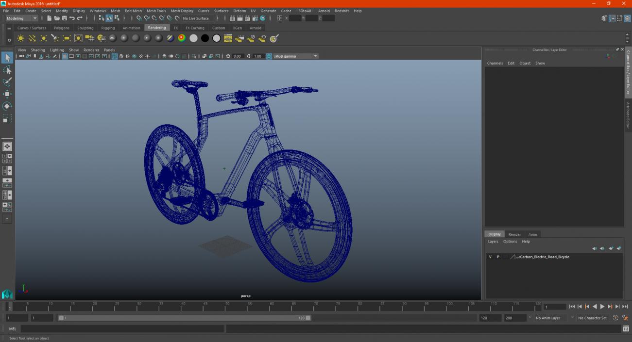 3D Carbon Electric Road Bicycle model
