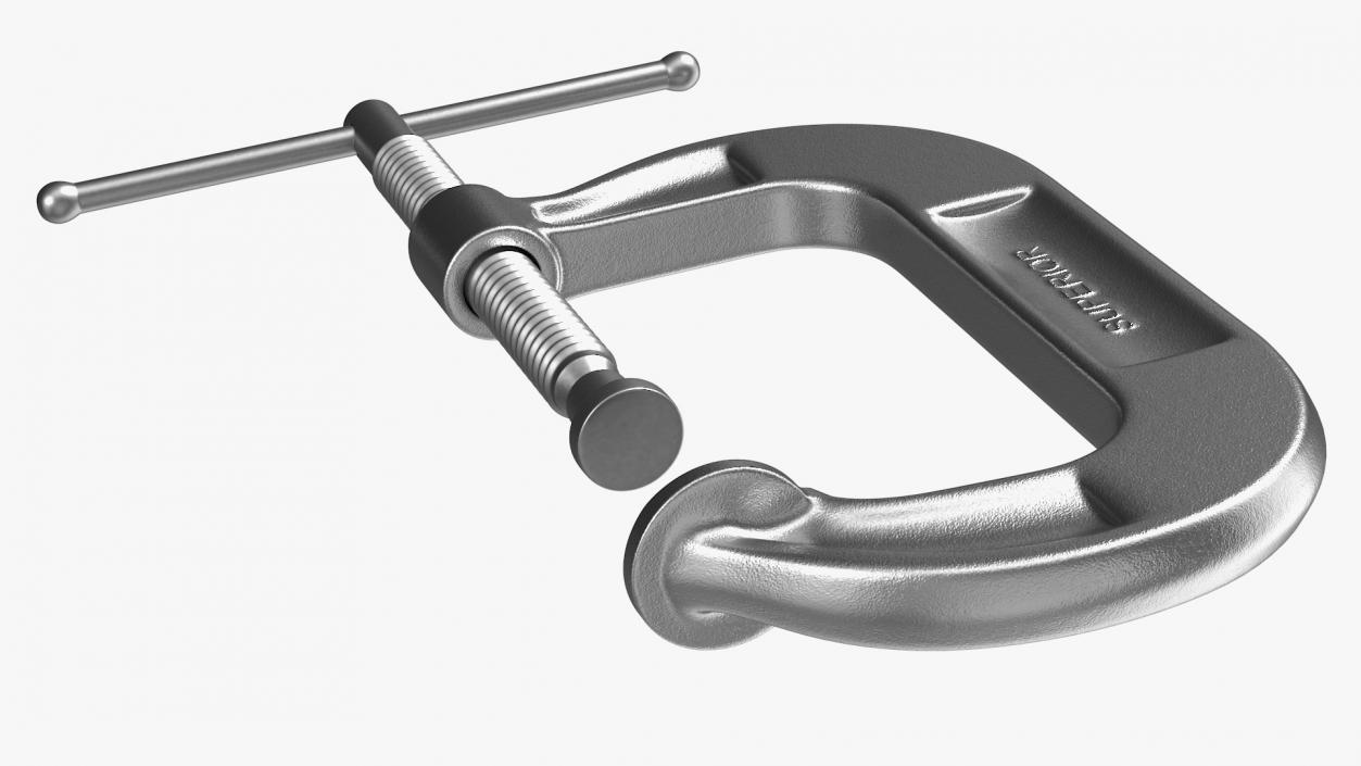 3D Stainless Steel C-Clamp model