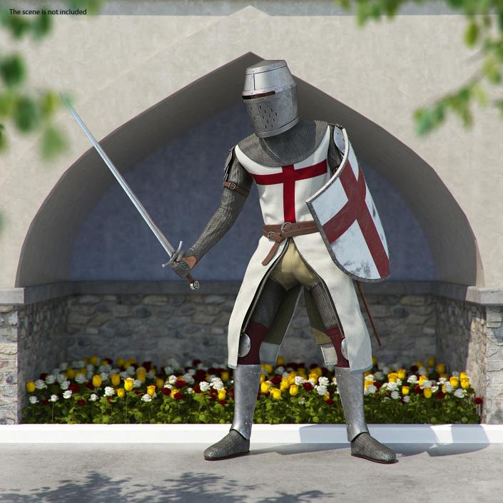 Knight Templar Set Rigged for Cinema 4D 3D model