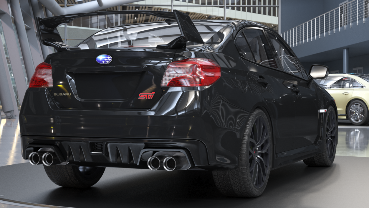3D Black Subaru Sedan WRX STI 2021