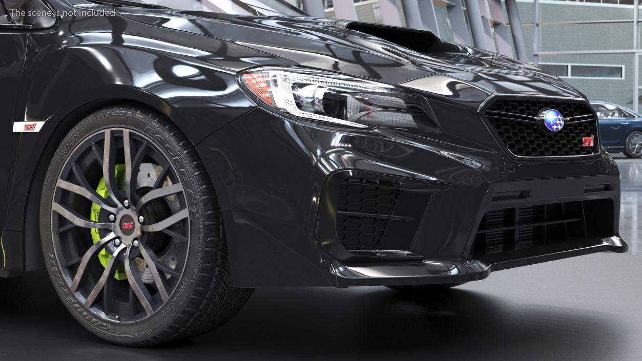 3D Black Subaru Sedan WRX STI 2021