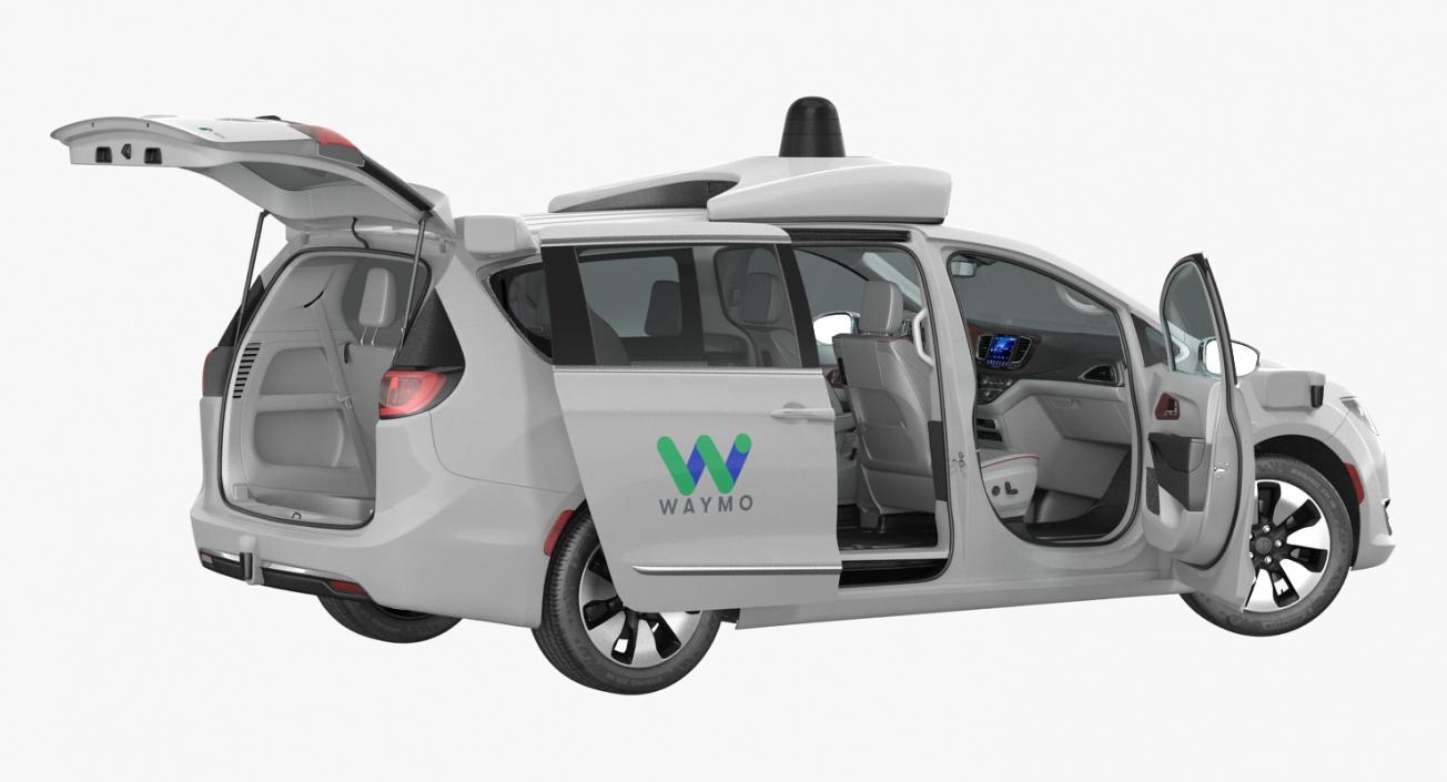 3D Self Driving Minivan Waymo NAIAS 3 Rigged