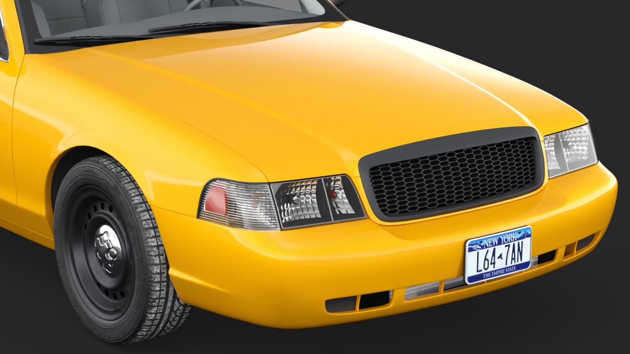 3D Generic Yellow Taxi Rigged