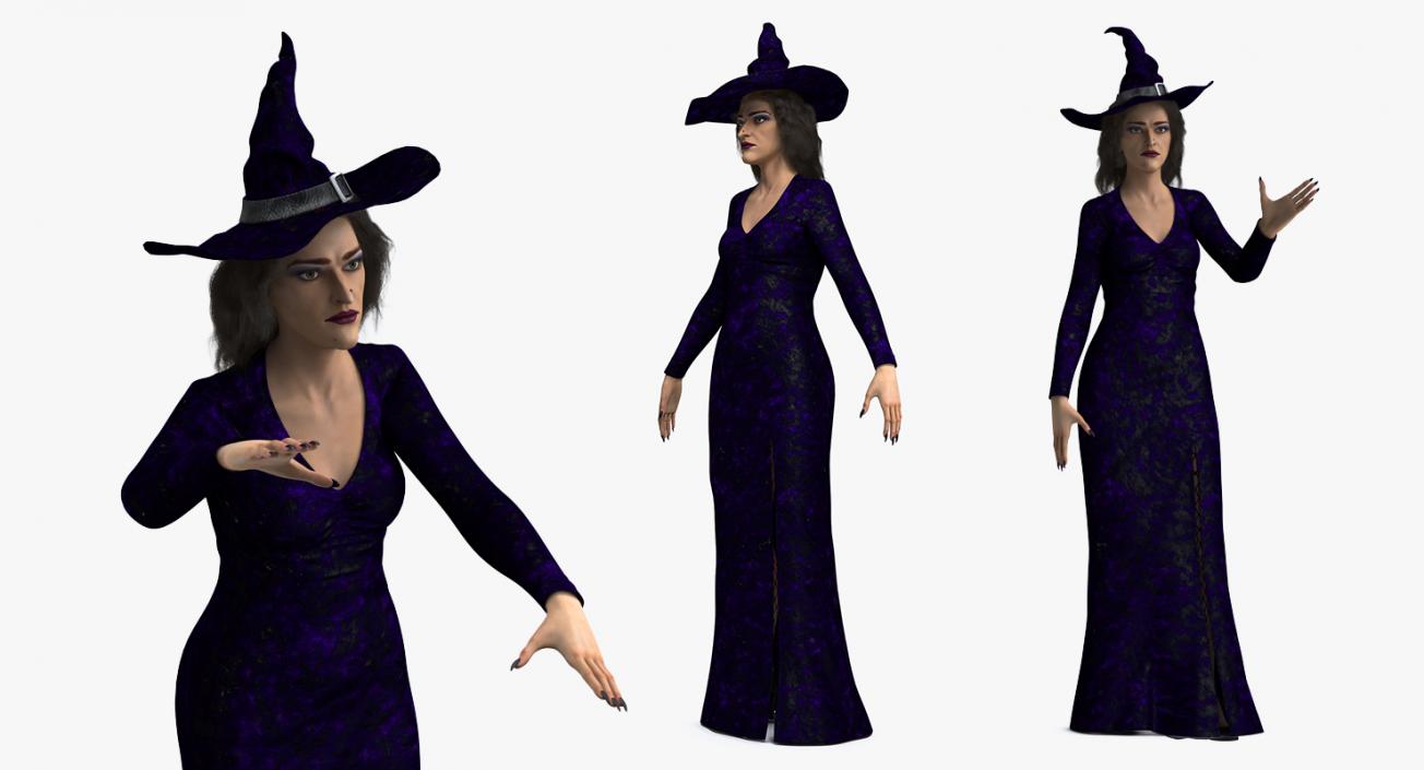 3D Witch Woman Rigged model