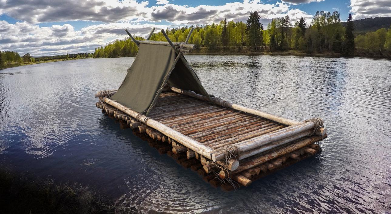 3D Wooden Raft