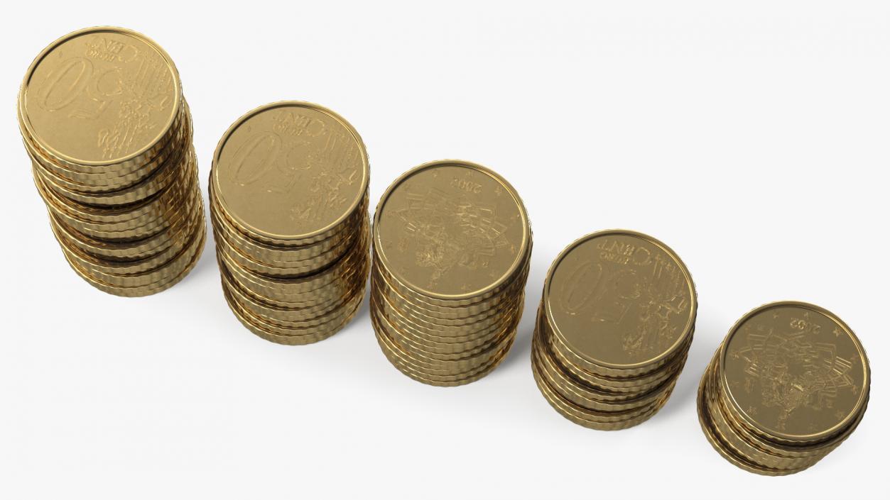 Stacked Coins Set 3D
