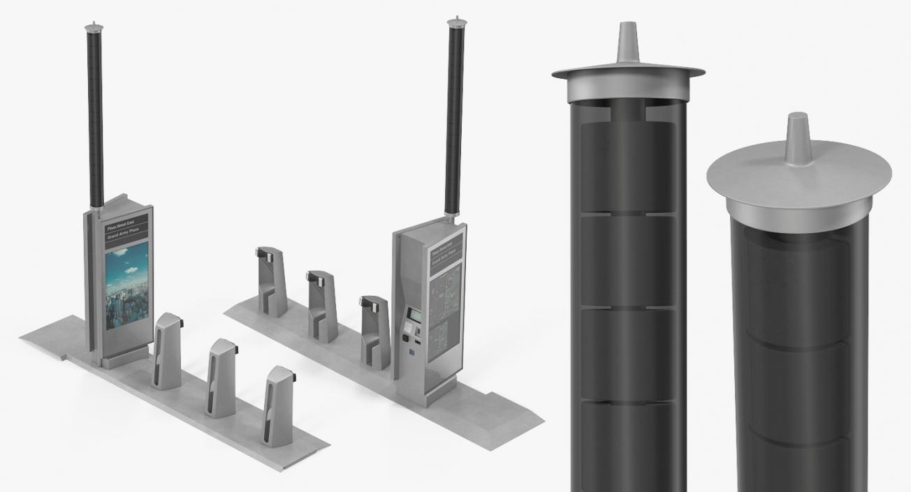 Bicycle Sharing Station Empty 3D model