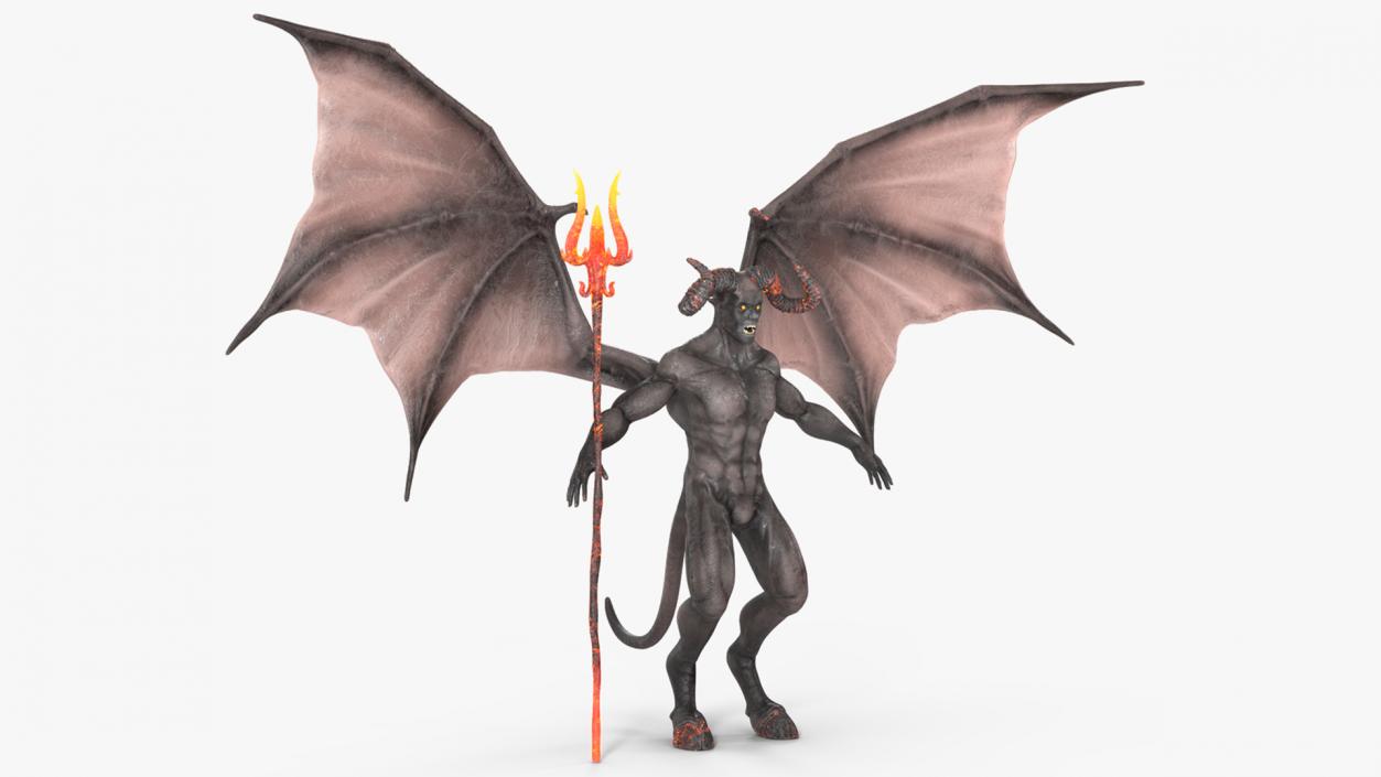 Devil Character with Trident Rigged for Modo 3D model