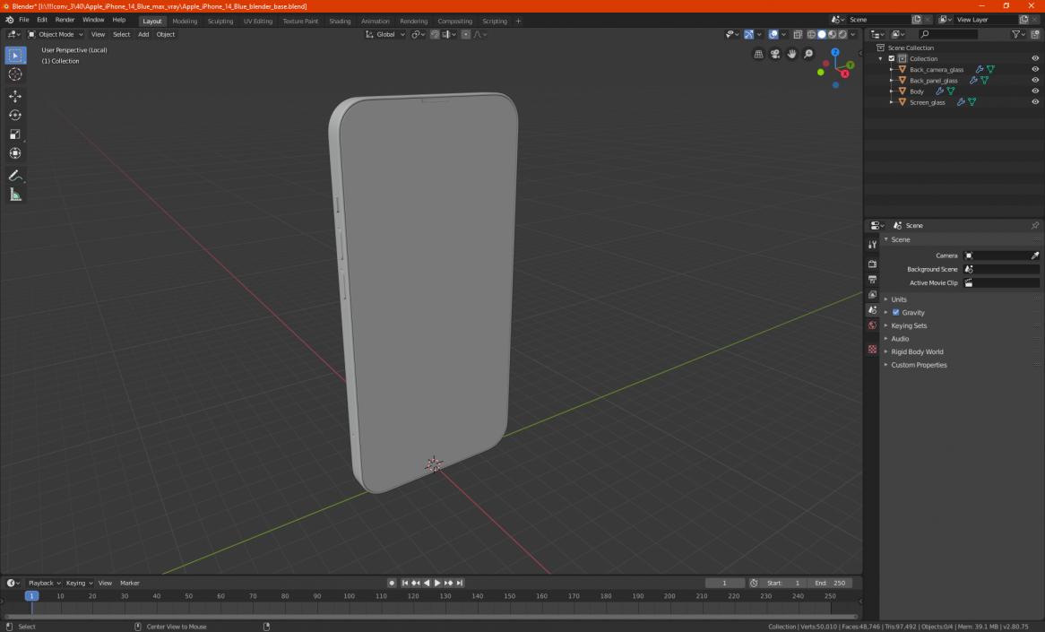 Apple iPhone 14 Red 3D model