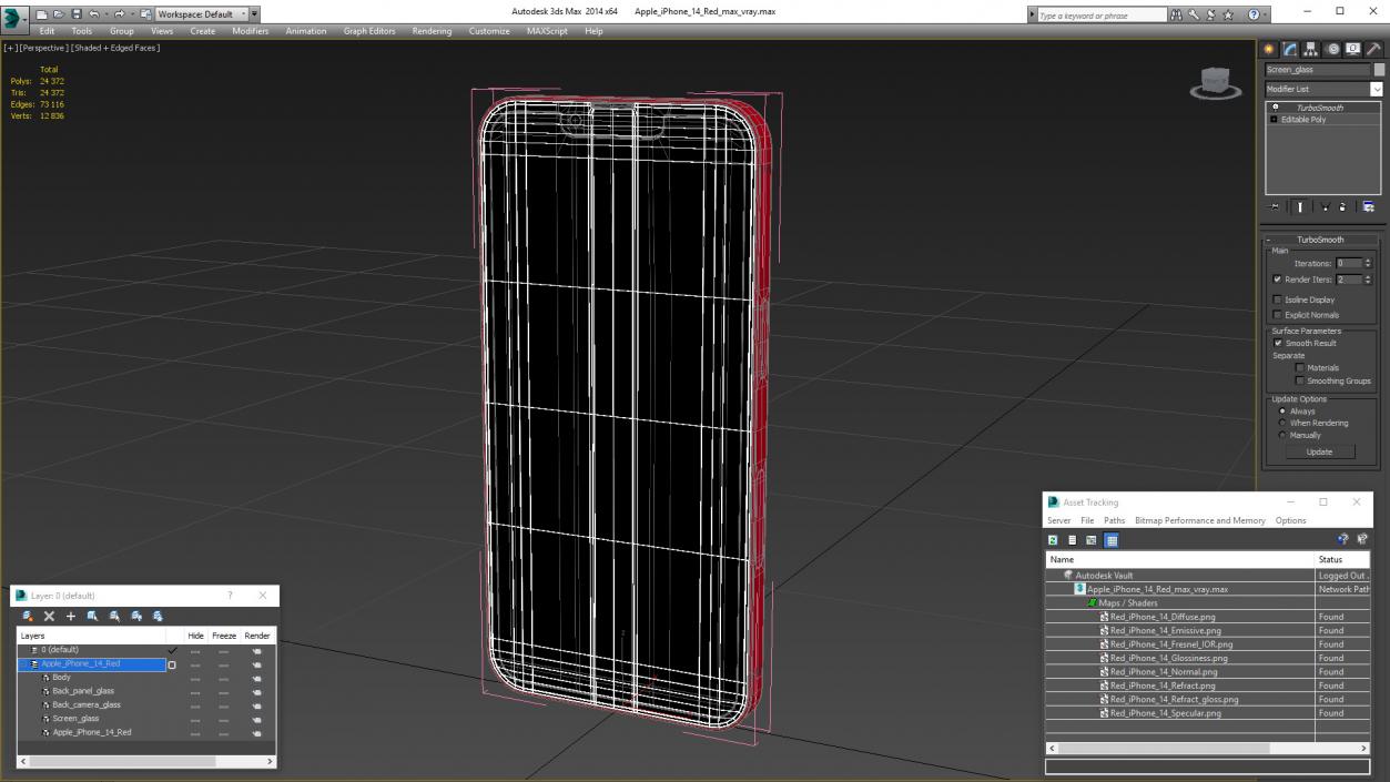 Apple iPhone 14 Red 3D model