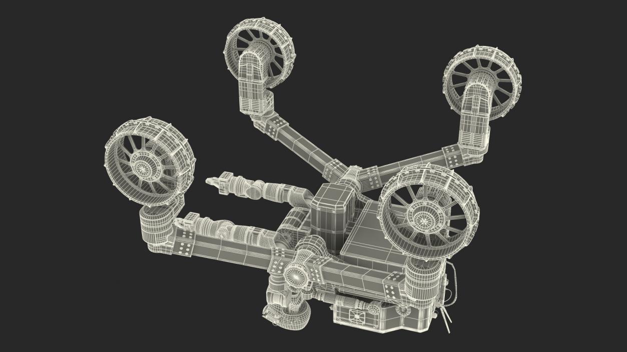 3D model Lunar Robotic Rover Rigged for Maya