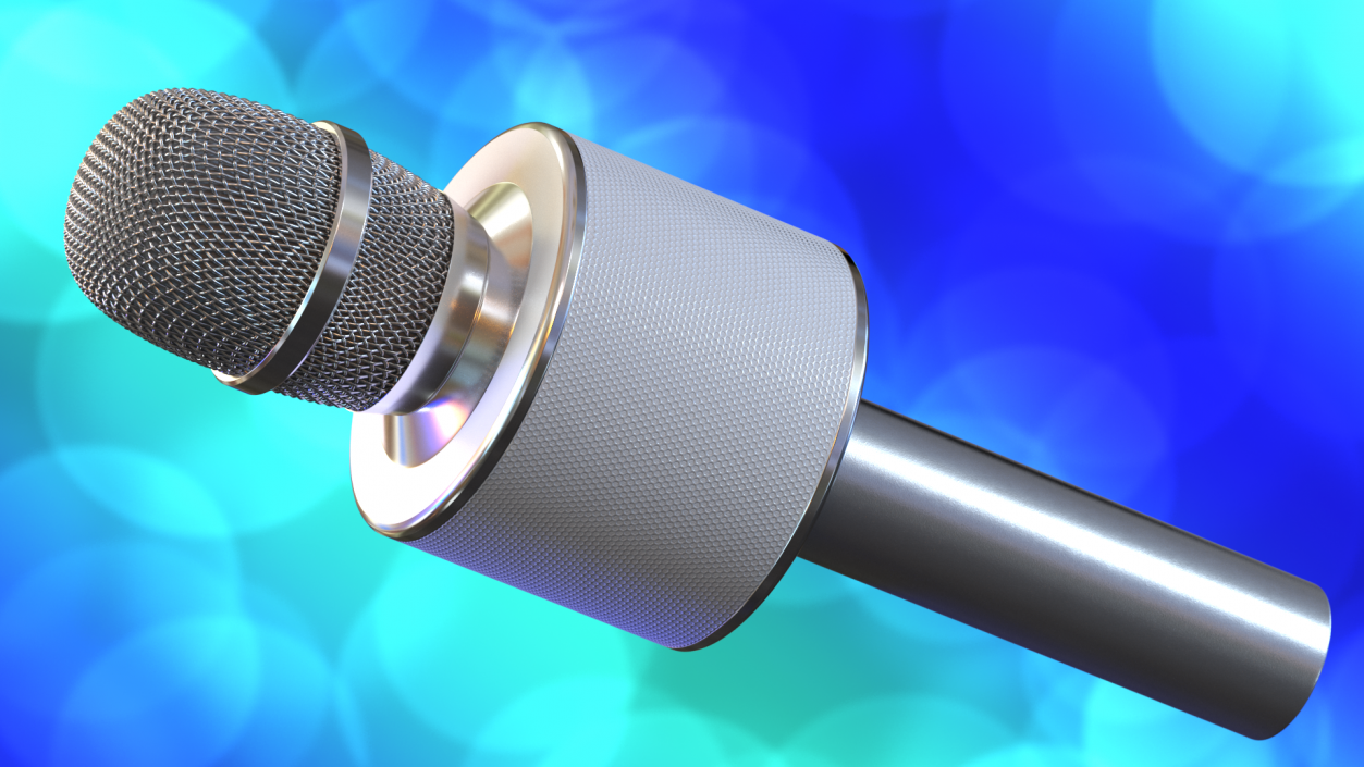 3D model Wireless Microphone Bonaok for Karaoke Silver