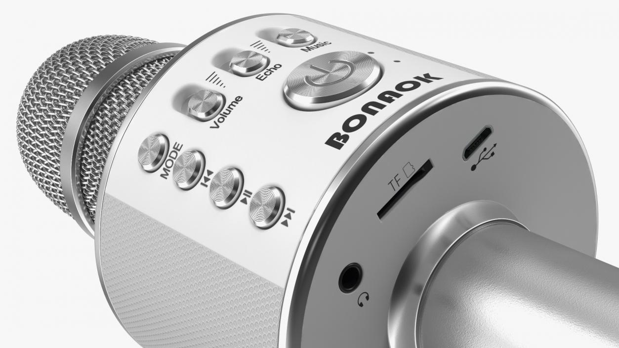 3D model Wireless Microphone Bonaok for Karaoke Silver