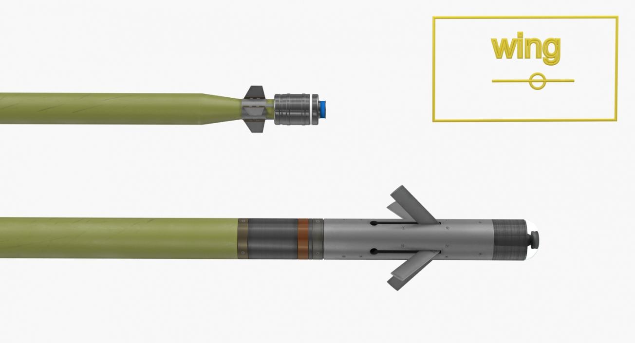 FIM-92 Stinger Missile Rigged 3D model