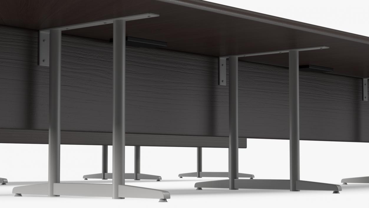 3D Modern U Shape Conference Table Dark Wood