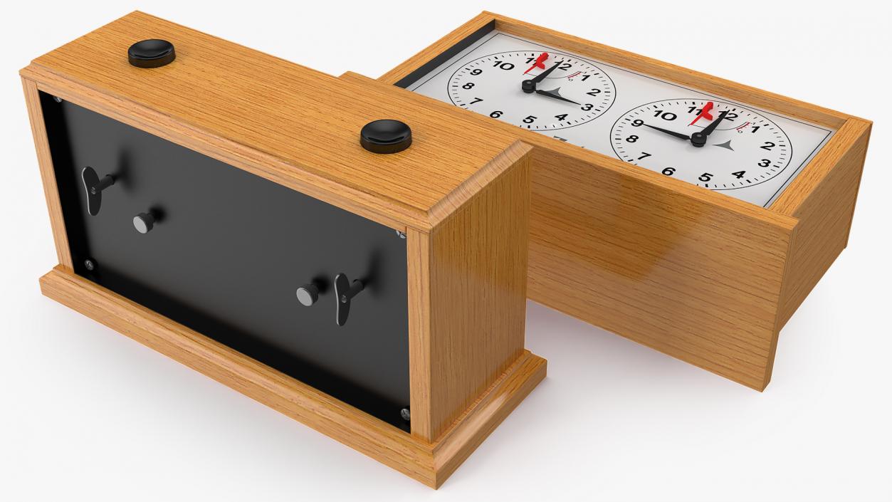INSA Wooden Mechanical Chess Clock 3D model