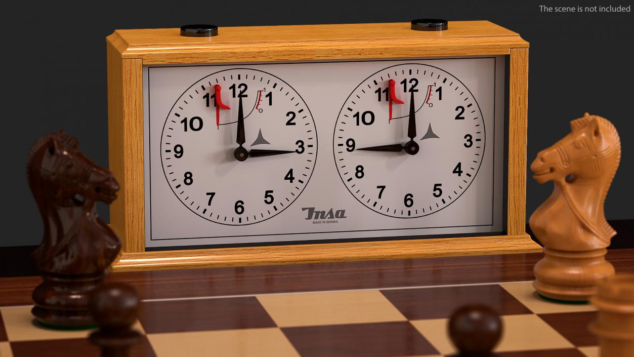 INSA Wooden Mechanical Chess Clock 3D model