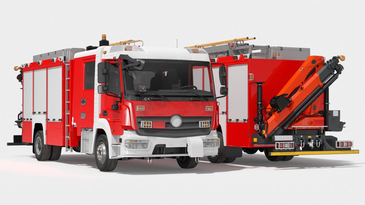 Modern Fire Truck Rigged 3D model