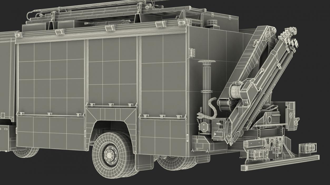 Modern Fire Truck Rigged 3D model