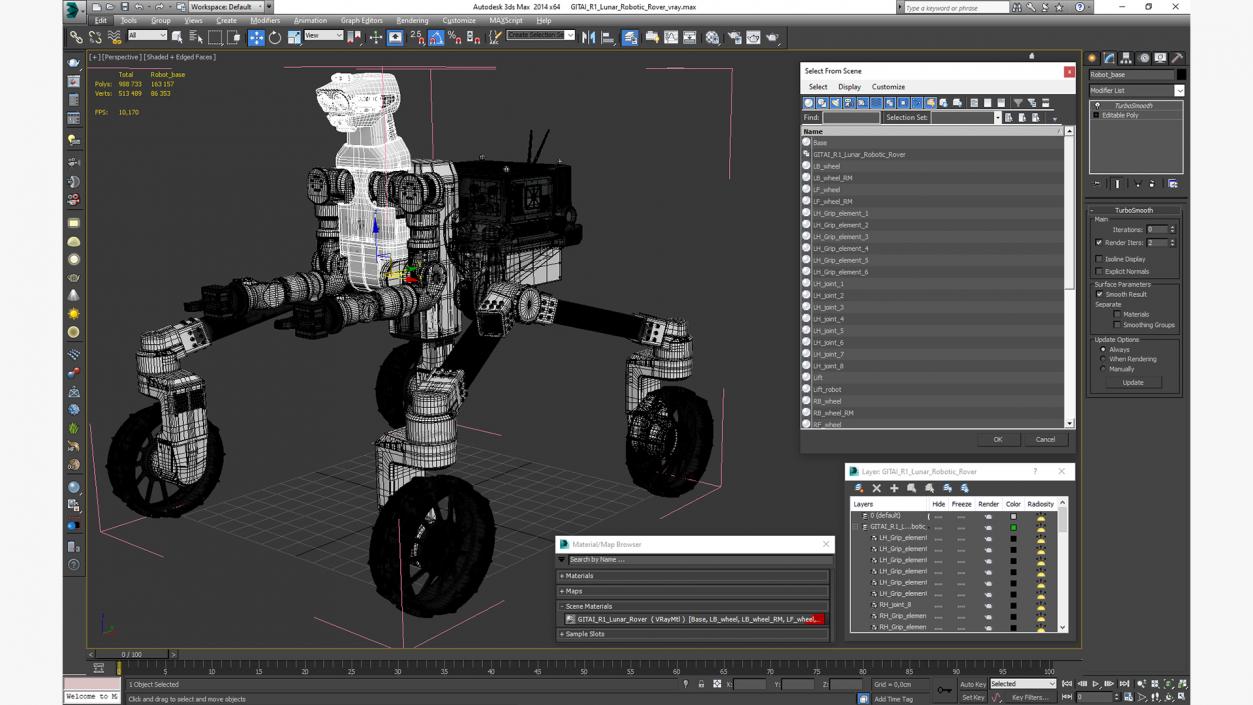 3D GITAI R1 Lunar Robotic Rover model