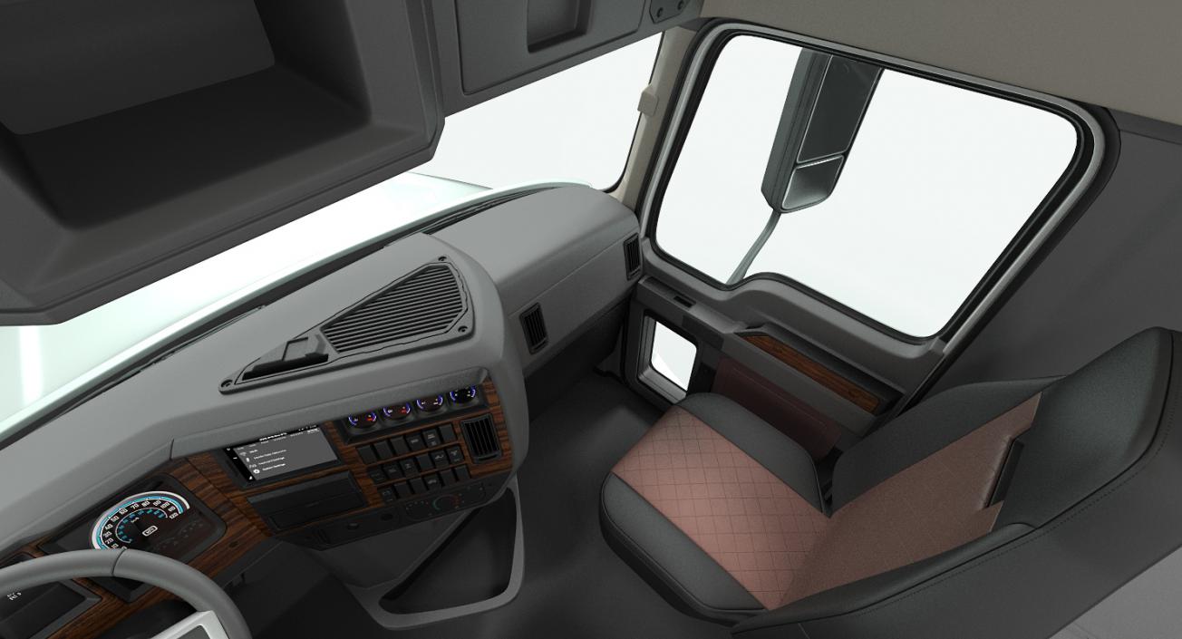 3D Mack Anthem Truck with Trailer 2018 Simple Interior