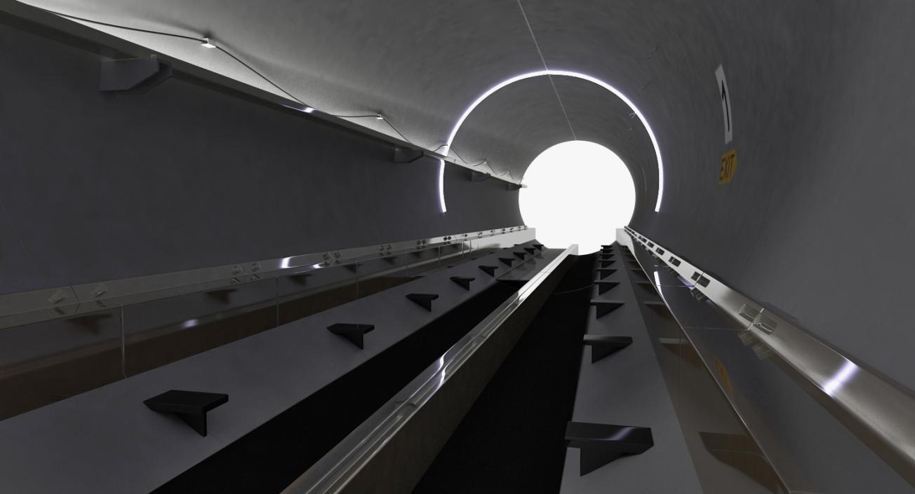 3D model Hyperloop One xp1 in Tube