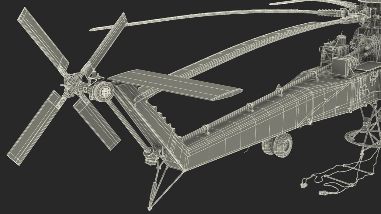 3D Sikorsky S-64 Skycrane Helicopter Cargo Rigged