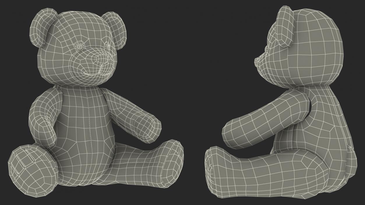 3D model Teddy Bear Light Color Sitting
