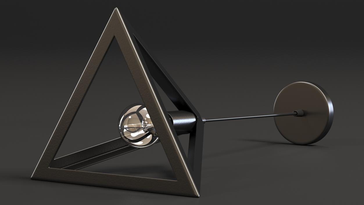 3D model Modern Pendant Light Pyramid Shape Black