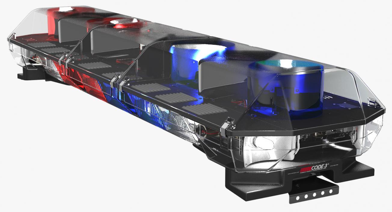 3D Police Lightning Bar Code 3 mx7000 Rigged