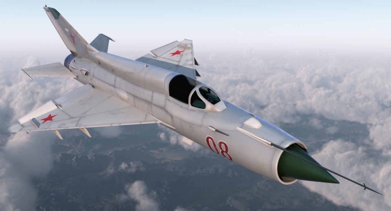 3D model Fighter MiG-21 Fishbed Russian