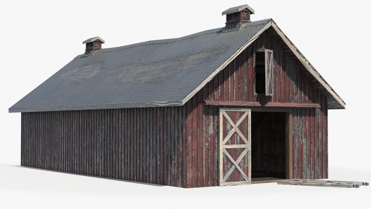 Old Derelict Wooden Barn 3D model