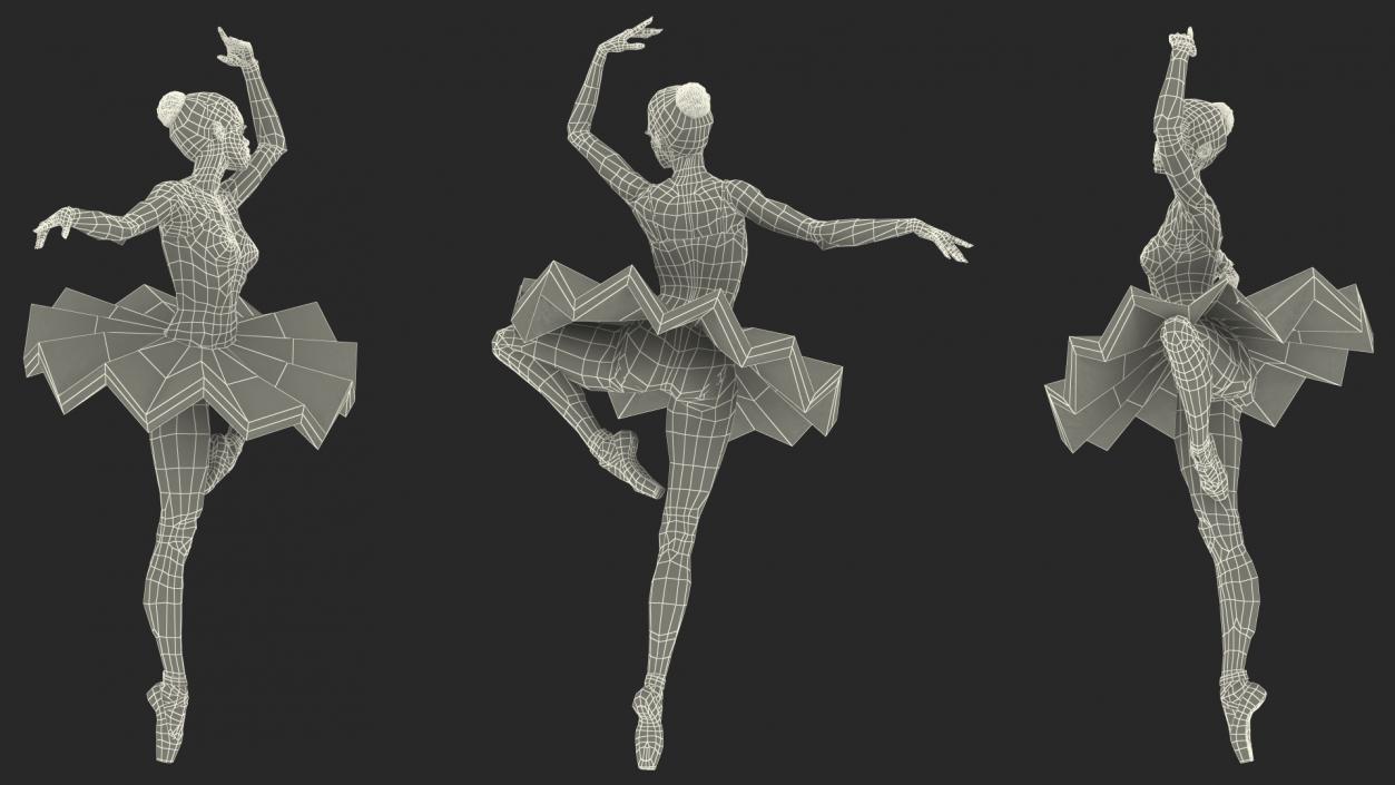 Light Skinned Black Ballerina Dancing Pose 3D