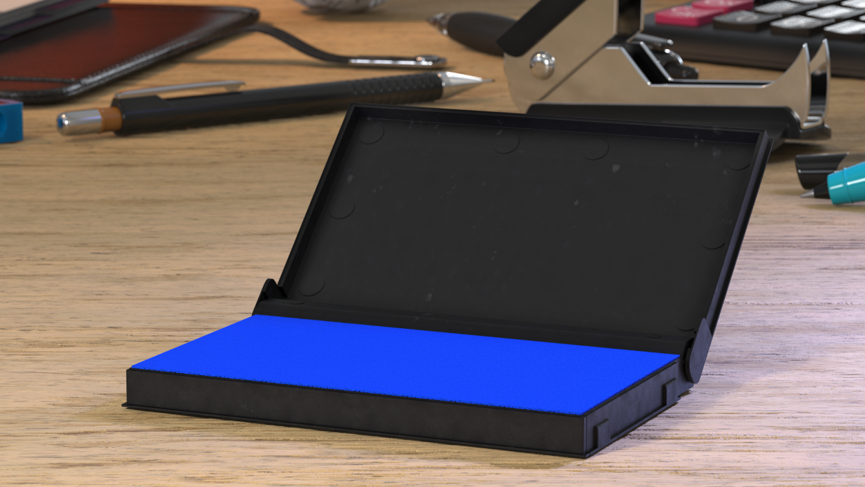 3D Stamp Ink Pad Blue model