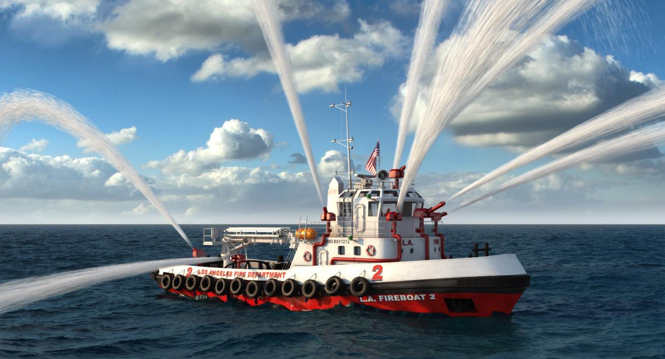 Los Angeles Fireboat Rigged 3D