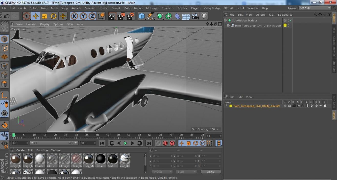 Twin Turboprop Civil Utility Aircraft 3D